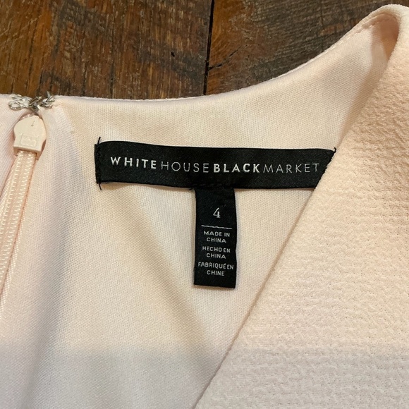 White House Black Market Blush Pink Belted Sheath Dress Size 4 - Picture 5 of 12